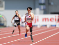 女子100m（T63）でアジア新記録を樹立した兎澤＝ニンジニアスタジアム（撮影／植原義晴）
