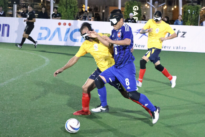 日本の初得点を決めた後藤。試合後は「ロスに向けたこの大会で、優勝を目指して戦う」と、力強く語った＝グランフロント大阪うめきた広場