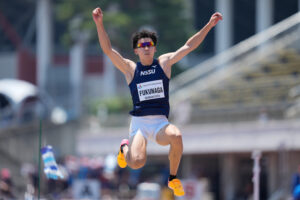 男子走幅跳（T13）で2年ぶりに日本記録とアジア記録を更新した福永＝宮城野原公園総合運動場 弘進ゴム アスリートパーク仙台（撮影／丸山康平（SportsPressJP））