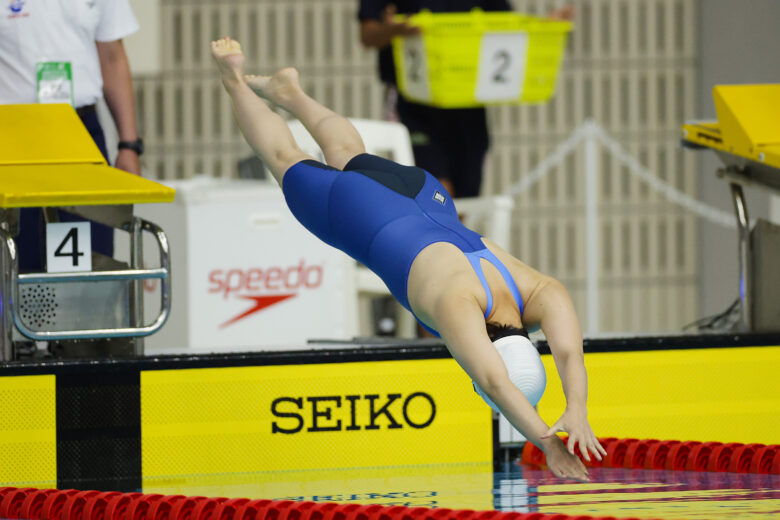 女子50m自由形（Ｓ11）で好タイムをマークした石浦＝日本ガイシアリーナ（撮影／植原義晴）