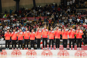 女子バスケットボール決勝でバスケ王国のアメリカを1点差で破り、初の金メダルを獲得した＝大田区総合体育館（撮影／植原義晴）